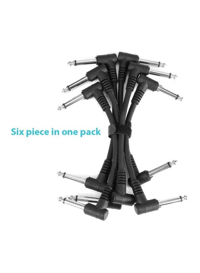 ammoon 6-Piece Guitar Effect Pedal Instrument Patch Cable I5038B-A Black  - Image 2