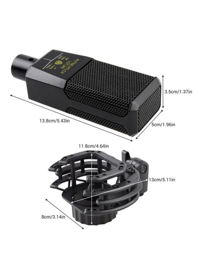 مزليدي ميكروفون تسجيل بمكثف للصوت وغشاء كبير مع كابل مضاد للصدمات - Image 4