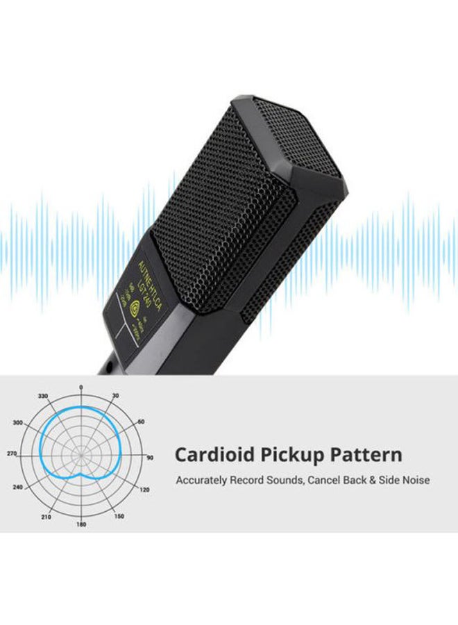 مزليدي ميكروفون تسجيل بمكثف للصوت وغشاء كبير مع كابل مضاد للصدمات - Image 5