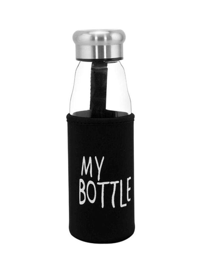 DELCASA Glass Water Bottle With Pad Black/Clear/Silver  - Image 1