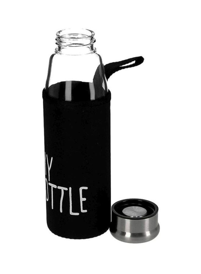 DELCASA Glass Water Bottle With Pad Black/Clear/Silver  - Image 2