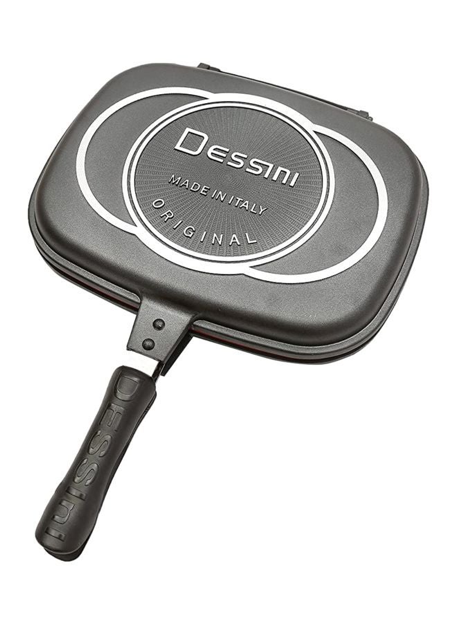 DESSINI Aluminium Grilling Pan Black/Silver/Red 40cm  - Image 1