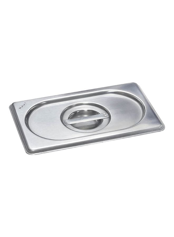 RAJ Stainless Steel Gastronorm Pan GN Lid 1/9 Silver 17.6x10.8x1.9cm  - Image 2