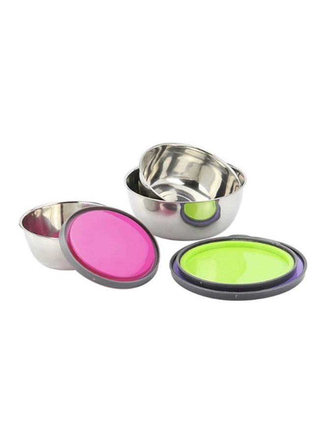 Sharpdo 3 Piece Crisper Food Container Set Silver/Green/Purple  - Image 2