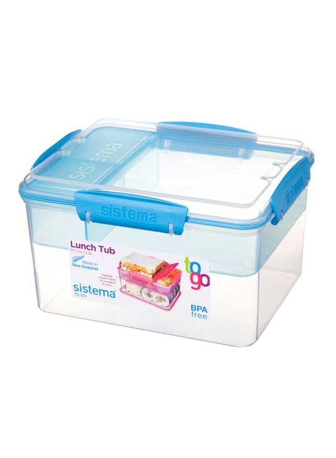 sistema Tub Rectangular Food Storage Clear/Blue 2.3Liters