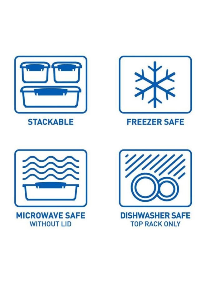 sistema 3-Piece Plastic Food Storage Container Clear/Blue 450ml - Image 4