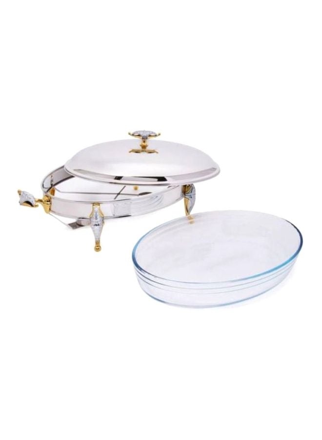 ريجنت قدر تسخين ملايكة بيضاوي قياسي بلمسات ذهبية فضي / ذهبي 2.5لترات - Image 2