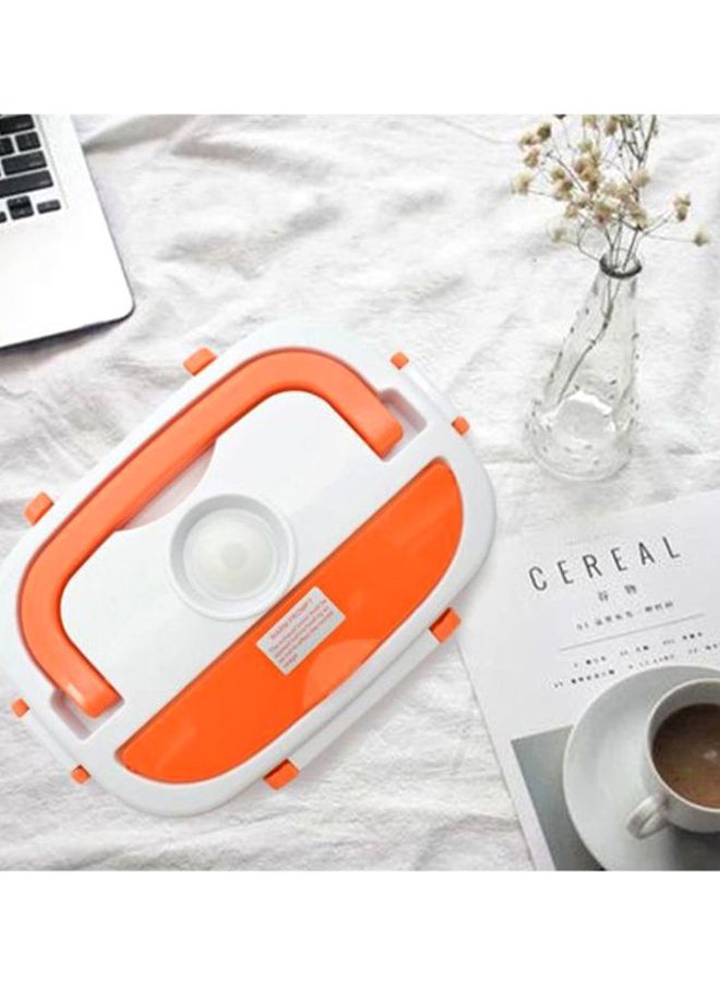 Decdeal - Multifunctional Electric Heating Lunch Box White/Orange 238x170x108mm - Image 1