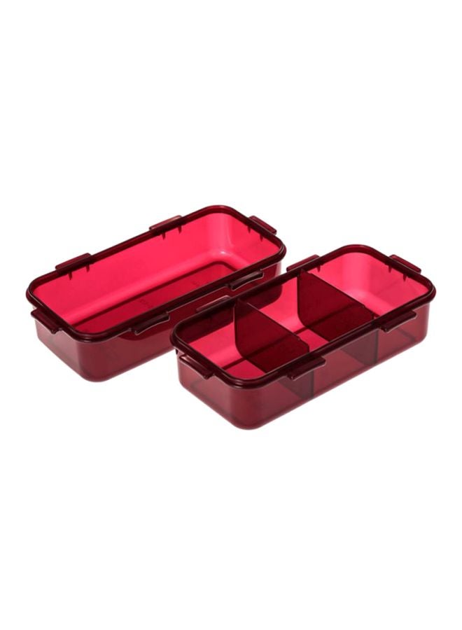 LocknLock 3-Piece Lunch Box Set Red/White 13x18x15cm - Image 4