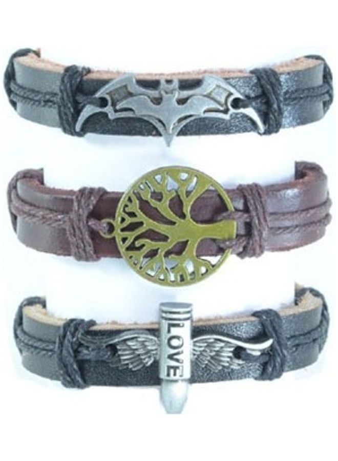 5esha 3-Piece Casual Leather Bracelet