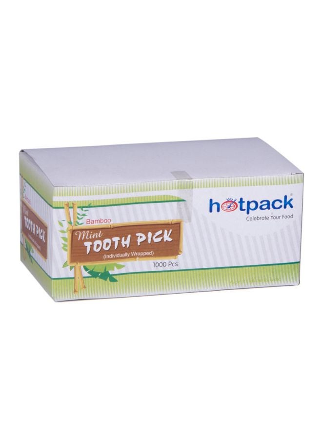 Hotpack 1000-Piece Mint Tooth Pick Set Beige 1000x5cm - Image 1