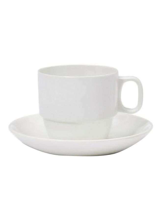 فيرونا فنجان وصحن أبيض - Image 2