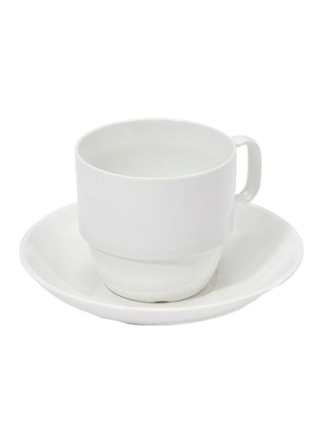 فيرونا فنجان وصحن أبيض - Image 1
