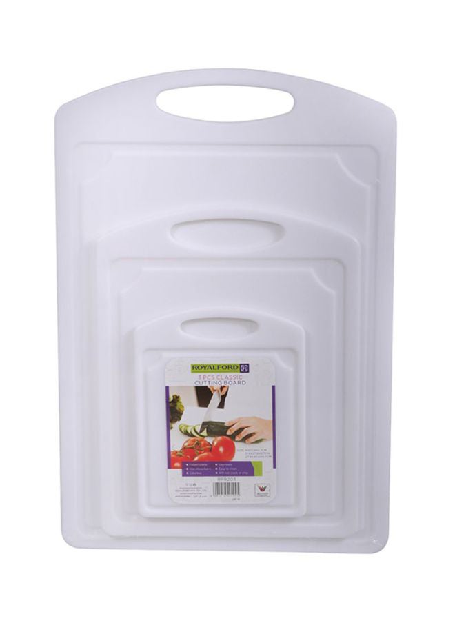 Royalford 3-Piece Cutting Board Set White 25x25x25cm