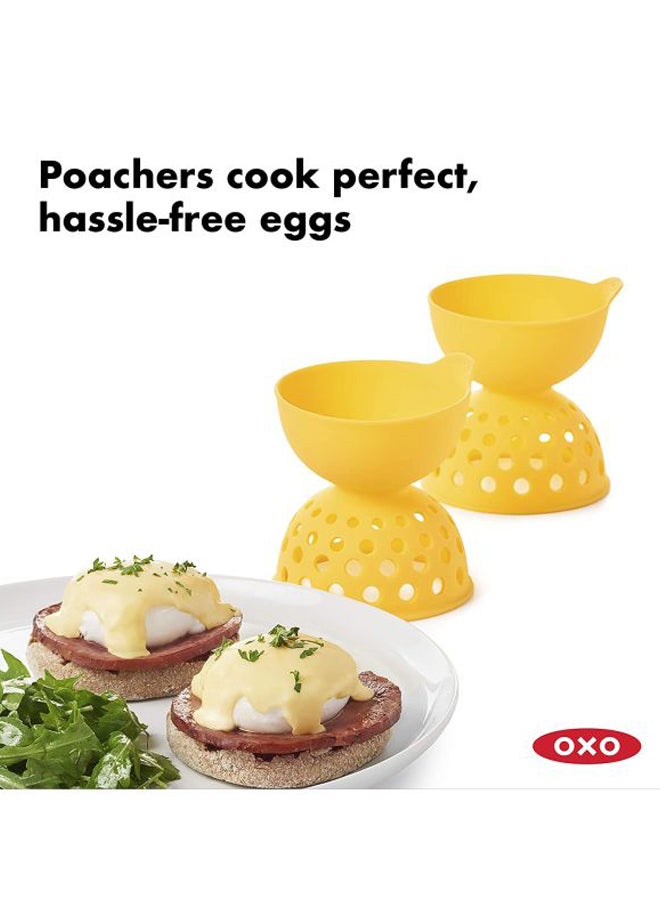 OXO 2-Piece Egg Poacher Set Yellow 15cm  - Image 3
