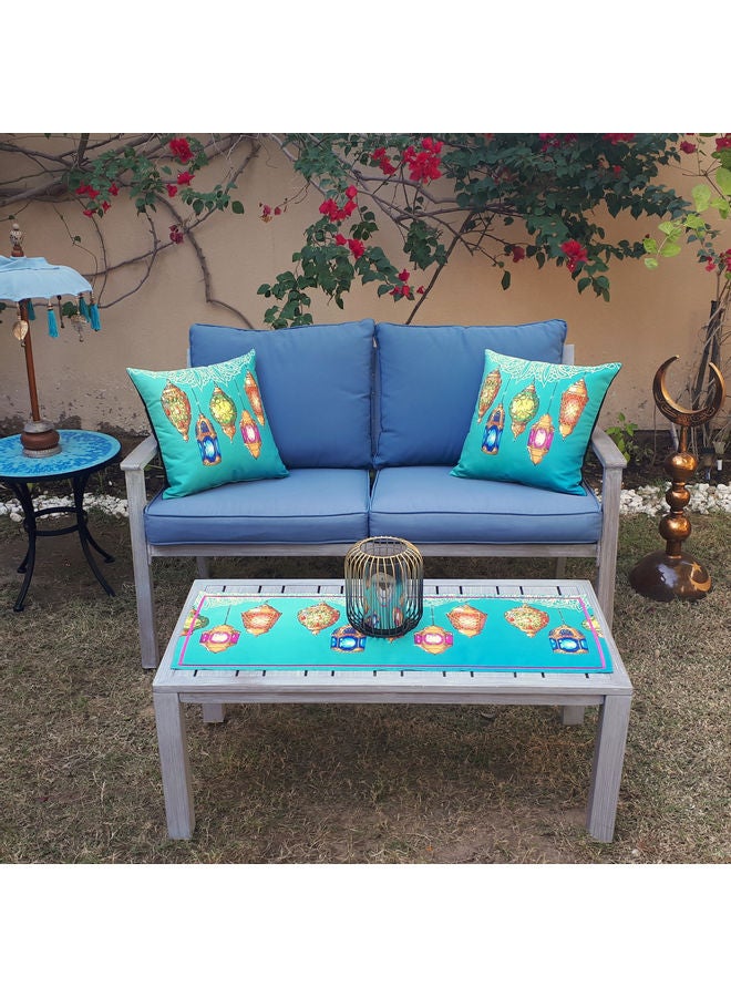 Alwan 2-Piece Cushion Cover With Table Runner For Ramadan Kareem Multicolour - Image 2