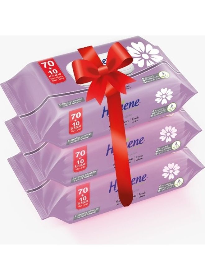 عبوة مناديل مبللة من 3 قطع 80 Sheets