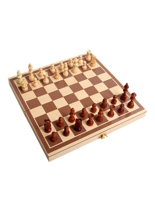 طقم شطرنج خشبي عالِ الجودة بتصميم قابل للطي - Image 3