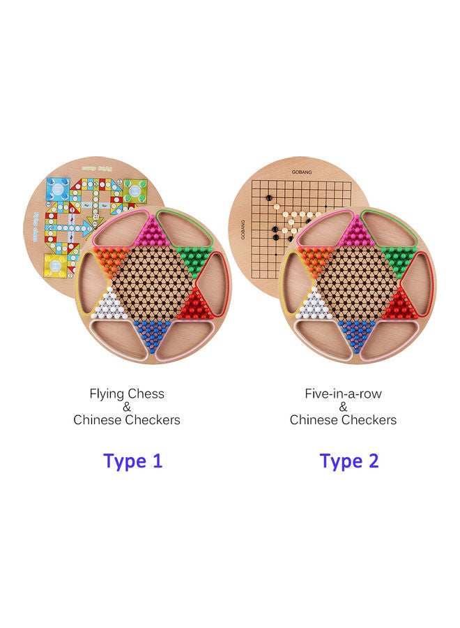 2 In 1 Chinese Checker Wooden Board Game - Image 3