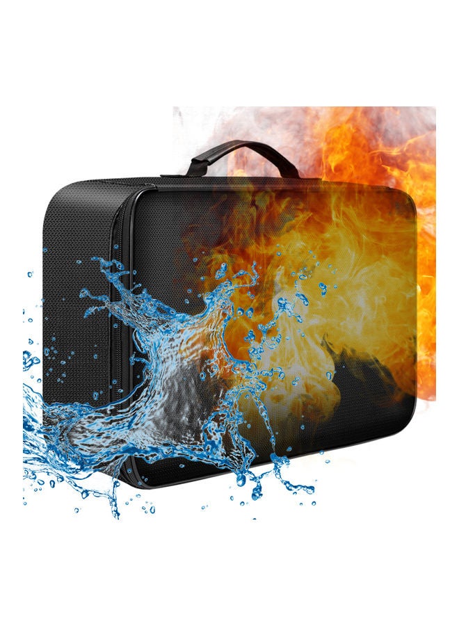Fireproof Document Bag With Zipper Closure Black - Image 2