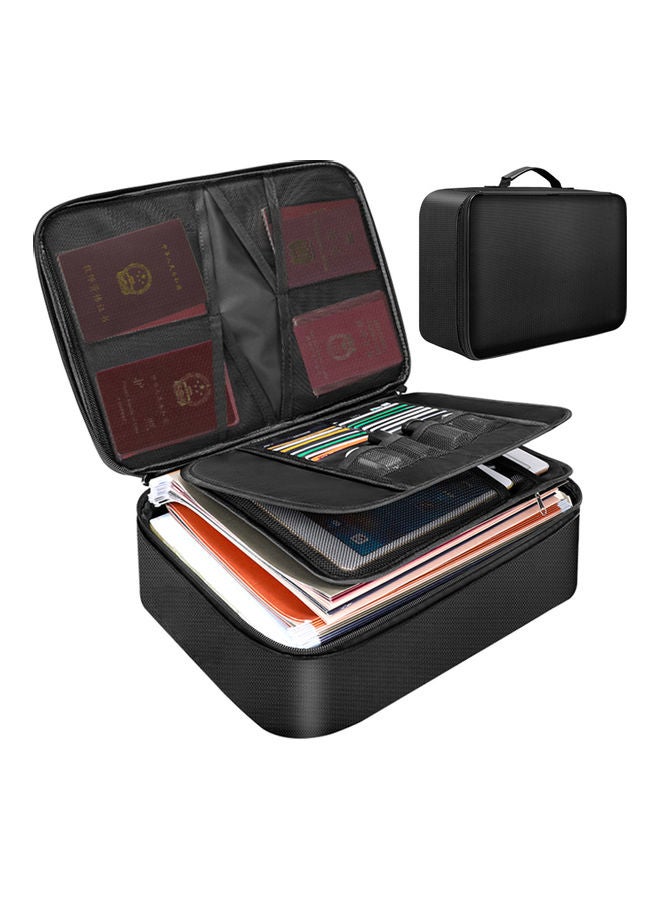 Fireproof Document Bag With Zipper Closure Black - Image 1