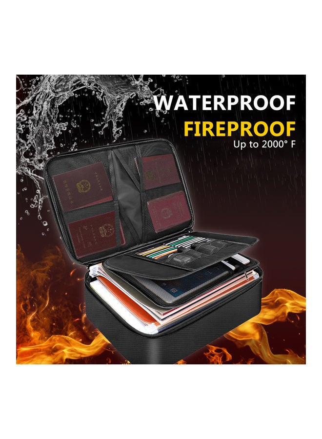 Fireproof Document Bag With Zipper Closure Black - Image 5