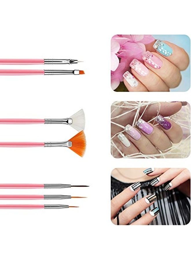 فرش لفن الأظافر من 15 قطعة مع أقلام تنقيط من 5 قطع متعدد الألوان - Image 2