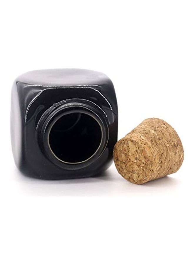 1 Piece Tiny Porcelain Dappen Dish With Wooden Cork Top Nail Art Glitter Powder Container Black - Image 2