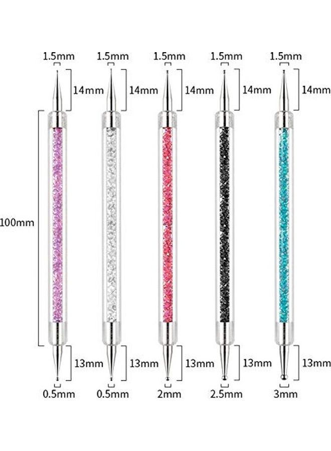 10-Piece Silicone Nail Brush And Dotting Pen Multicolour - Image 3