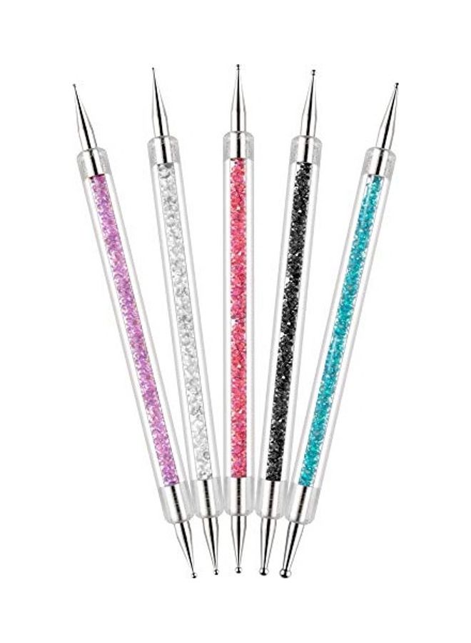 10-Piece Silicone Nail Brush And Dotting Pen Multicolour - Image 5