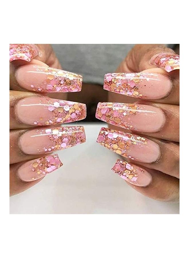 رقائق بودرة لامعة للأظافر وبتصميم مجسم من 8 قطع متعدد الألوان - Image 3