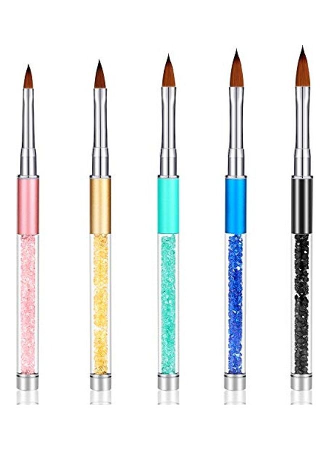 طقم فرش أظافر مرصعة بحجر الراين مكون من 5 قطع متعدد الألوان - Image 1