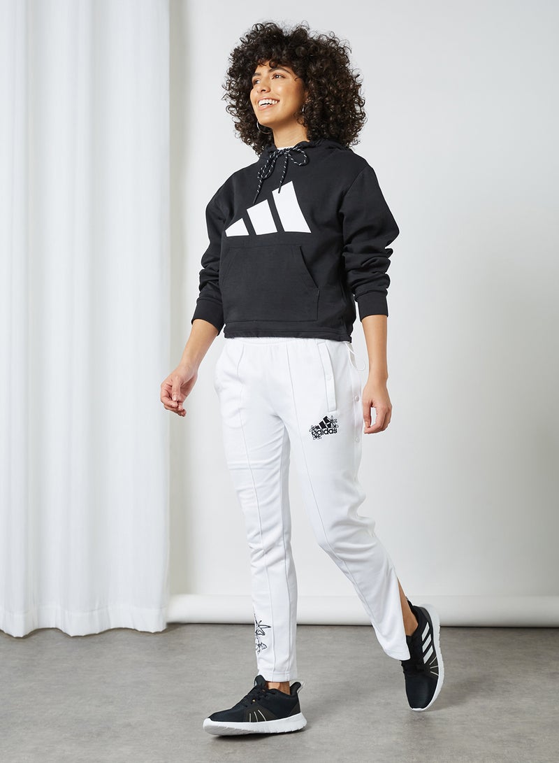 adidas بنطال بأزرار كبس ورسومات أبيض - Image 3