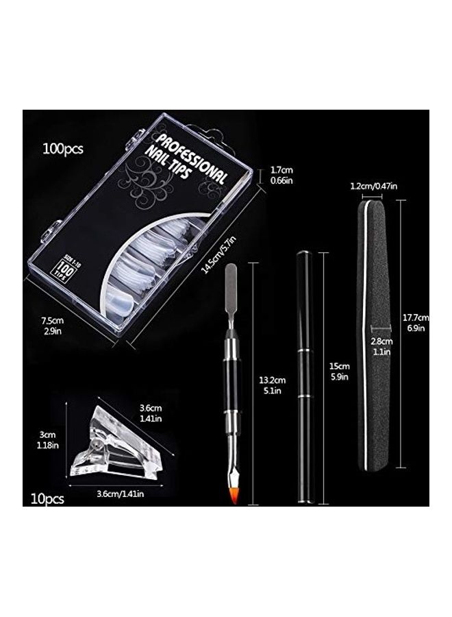 Generic Nail Tips Clip And Dual Nail Forms Set Include 10 Piece Poly Gel Quick Building Nail Tips Clip 100 Piece Clear Acrylic Nail Tips Multicolour  - Image 2