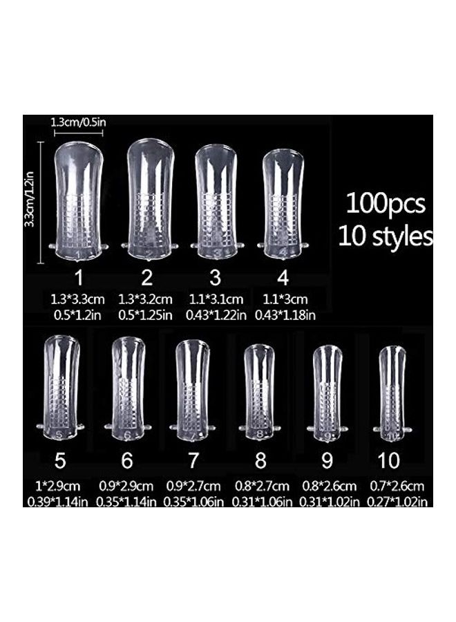 Generic Nail Tips Clip And Dual Nail Forms Set Include 10 Piece Poly Gel Quick Building Nail Tips Clip 100 Piece Clear Acrylic Nail Tips Multicolour  - Image 3