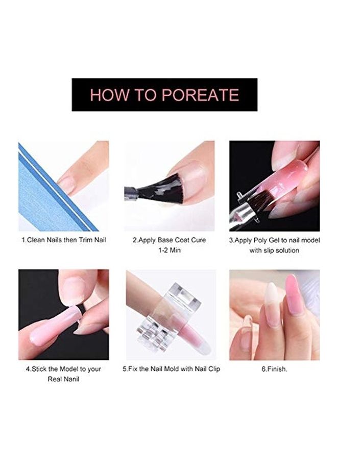 Generic Nail Tips Clip And Dual Nail Forms Set Include 10 Piece Poly Gel Quick Building Nail Tips Clip 100 Piece Clear Acrylic Nail Tips Multicolour  - Image 5