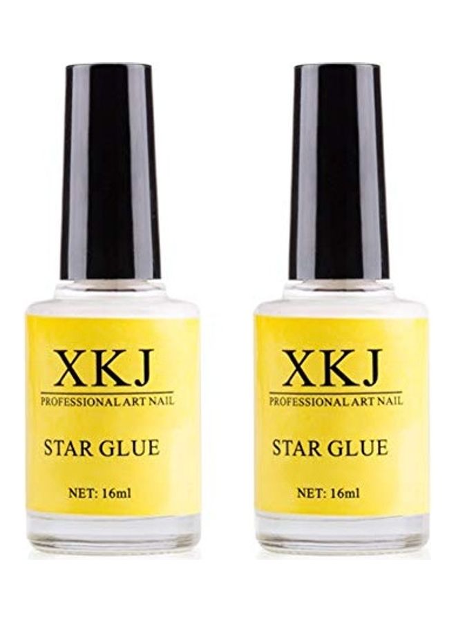 عبوتان من لاصق لتزيين الأظافر بتصميم مرصّع لملصقات القصدير شفاف - Image 1