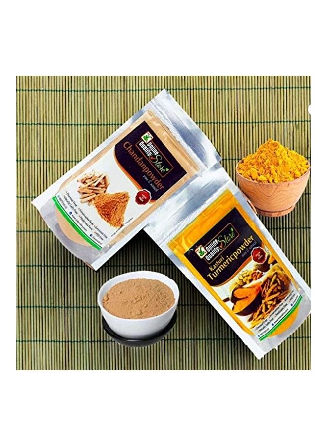Online Quality Store Combo Pack Of Turmeric Powder For Face + Sandalwood Powder Pure Organic For Skin Whitening 200grams - Image 1