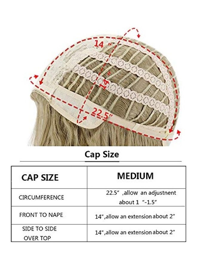 Wavy Wig With Air Bangs And Cap Black 14inch - Image 2