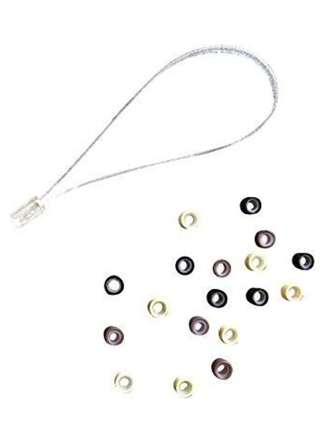 Feather Extensions with Beads And Loop Tool Kit Black/Beige 20-28cm - Image 2