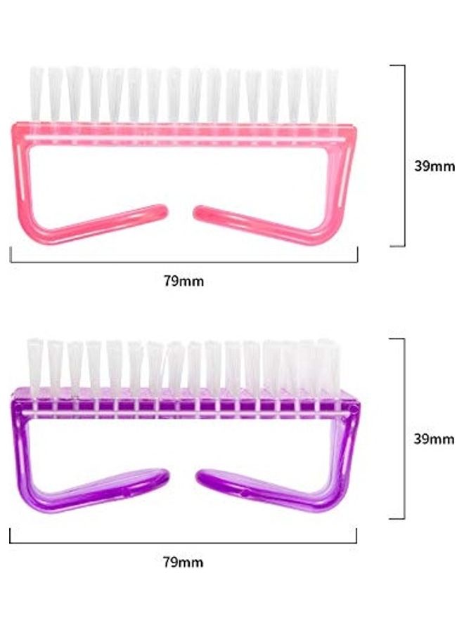 مجموعة فرش بمقبض لأظافر اليدين والقدمين من 6 قطع متعدد الألوان - Image 3