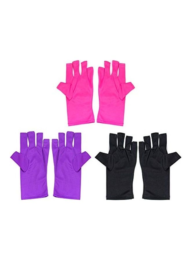 3 Pairs Nail UV Shield Gloves Multicolour - Image 1