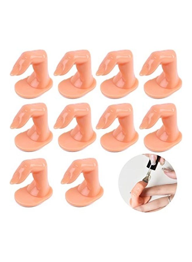 10 Piece Fake Finger Practice Model For Hand Manicure Nail Art Training Beige - Image 1