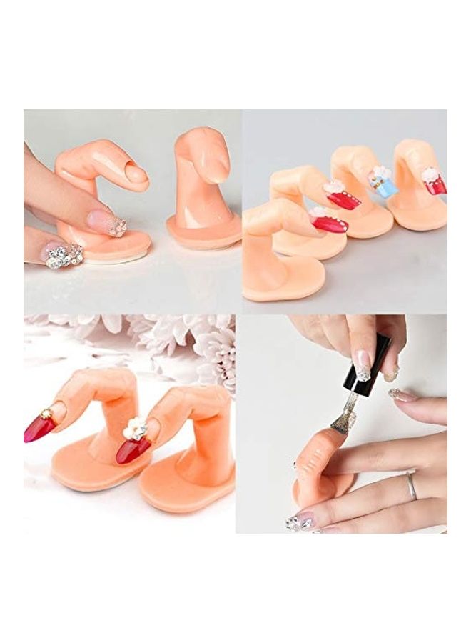 10 Piece Fake Finger Practice Model For Hand Manicure Nail Art Training Beige - Image 3