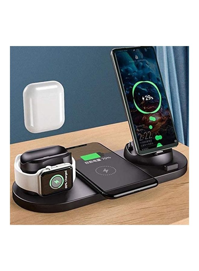 3-in-1 Charging Stand For Apple Watch/Earphone/iPhone Mobile Black - Image 2