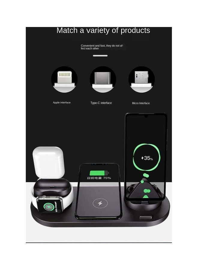 3-in-1 Charging Stand For Apple Watch/Earphone/iPhone Mobile Black - Image 4