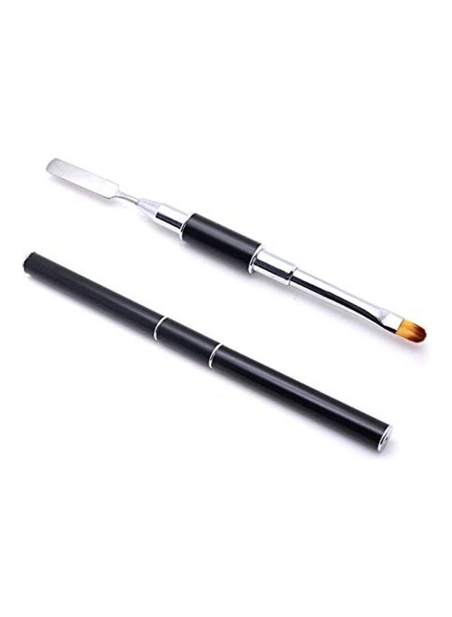 Poly Nail Extension Gel Brush And Picker Pusher Black/Silver - Image 1