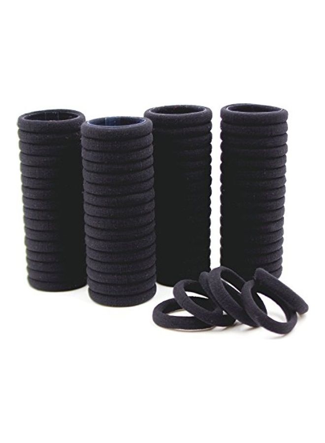 100-Piece Hair Ties Rubber Bands Black - Image 1