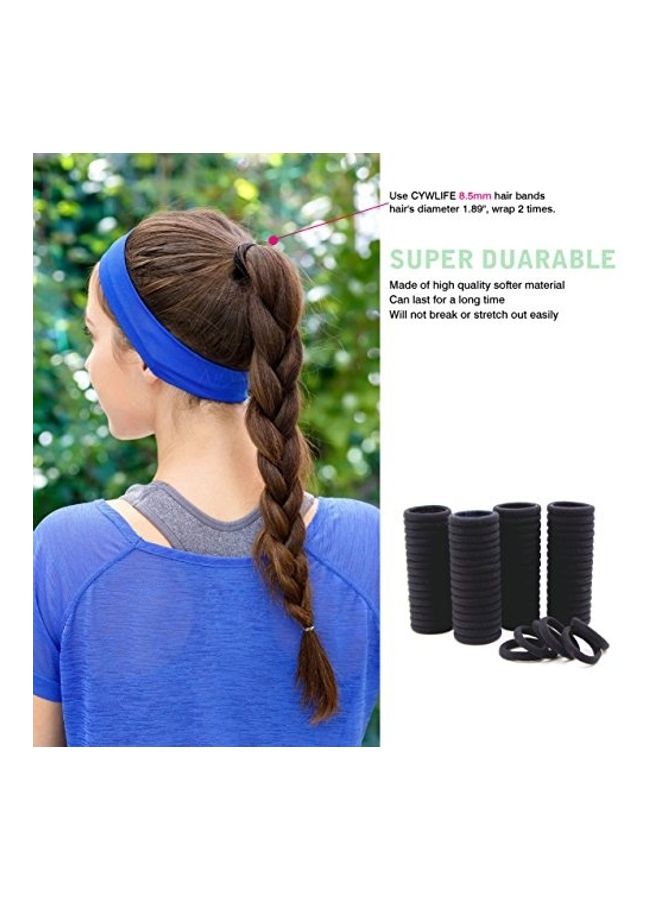 100-Piece Hair Ties Rubber Bands Black - Image 2