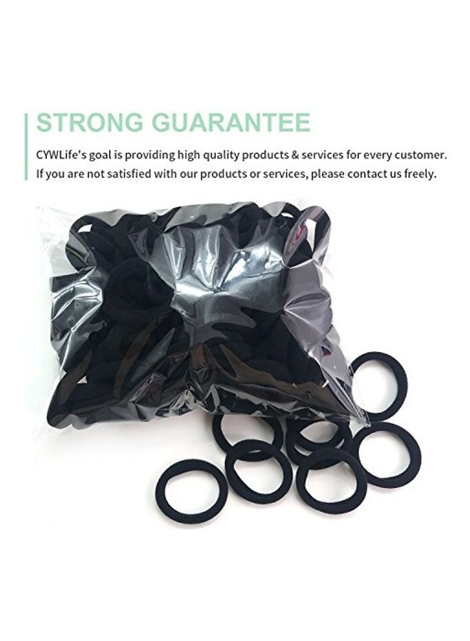 100-Piece Hair Ties Rubber Bands Black - Image 4